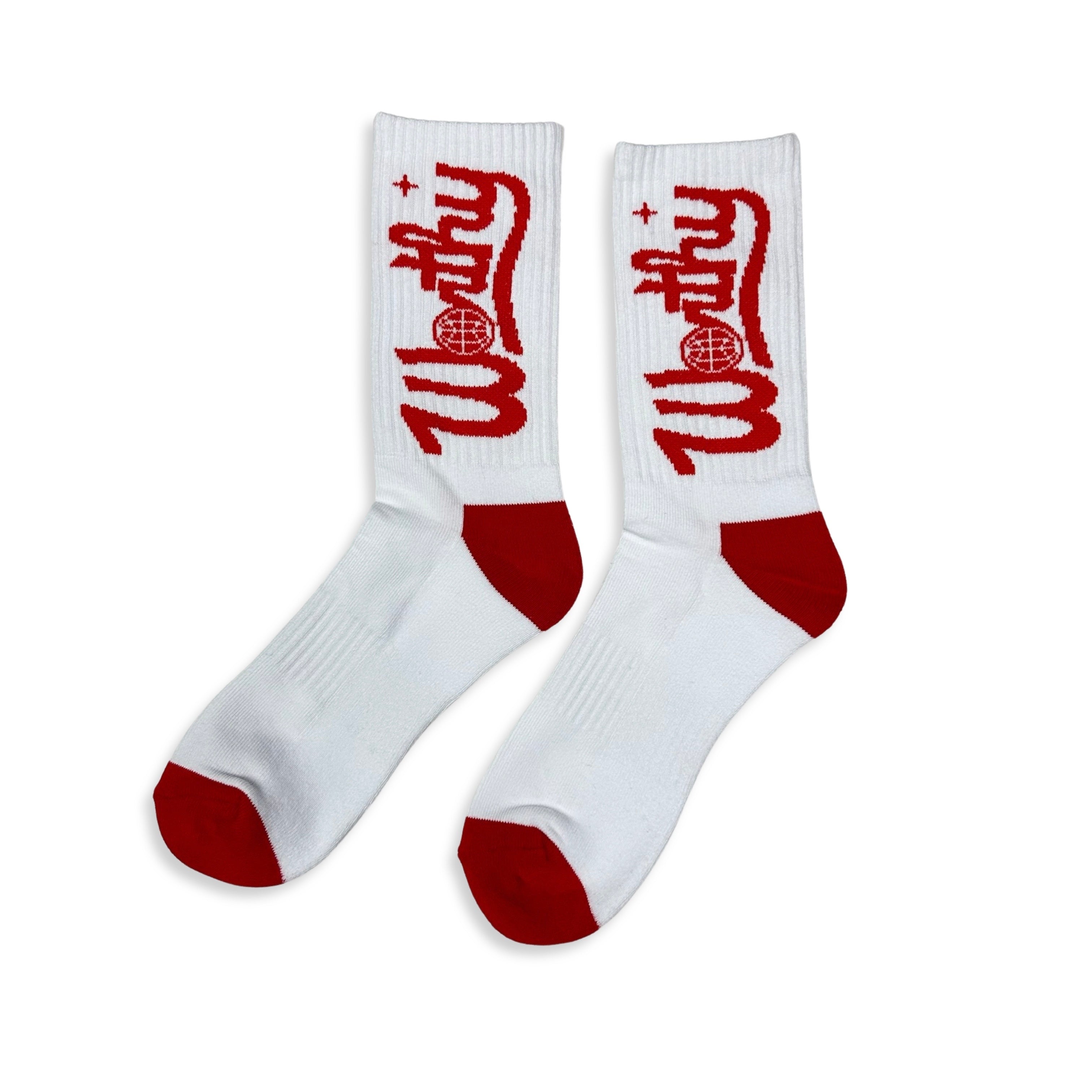 Worthy Socks White/Red