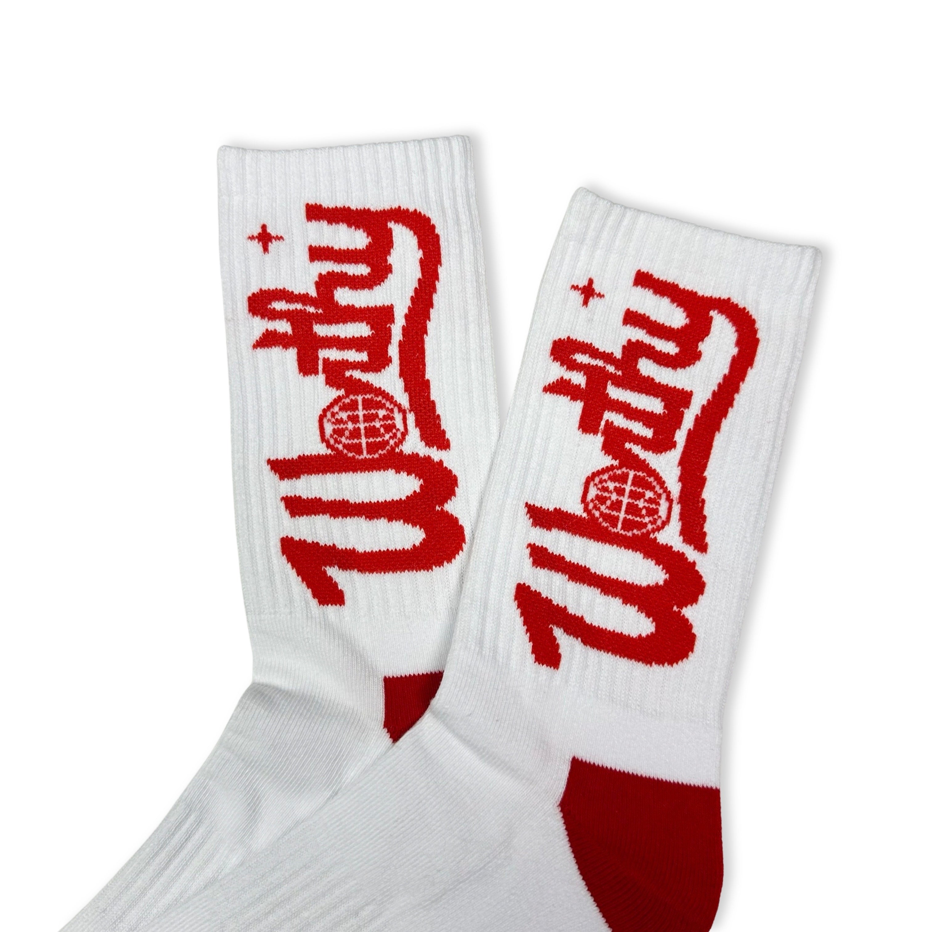 Worthy Socks White/Red