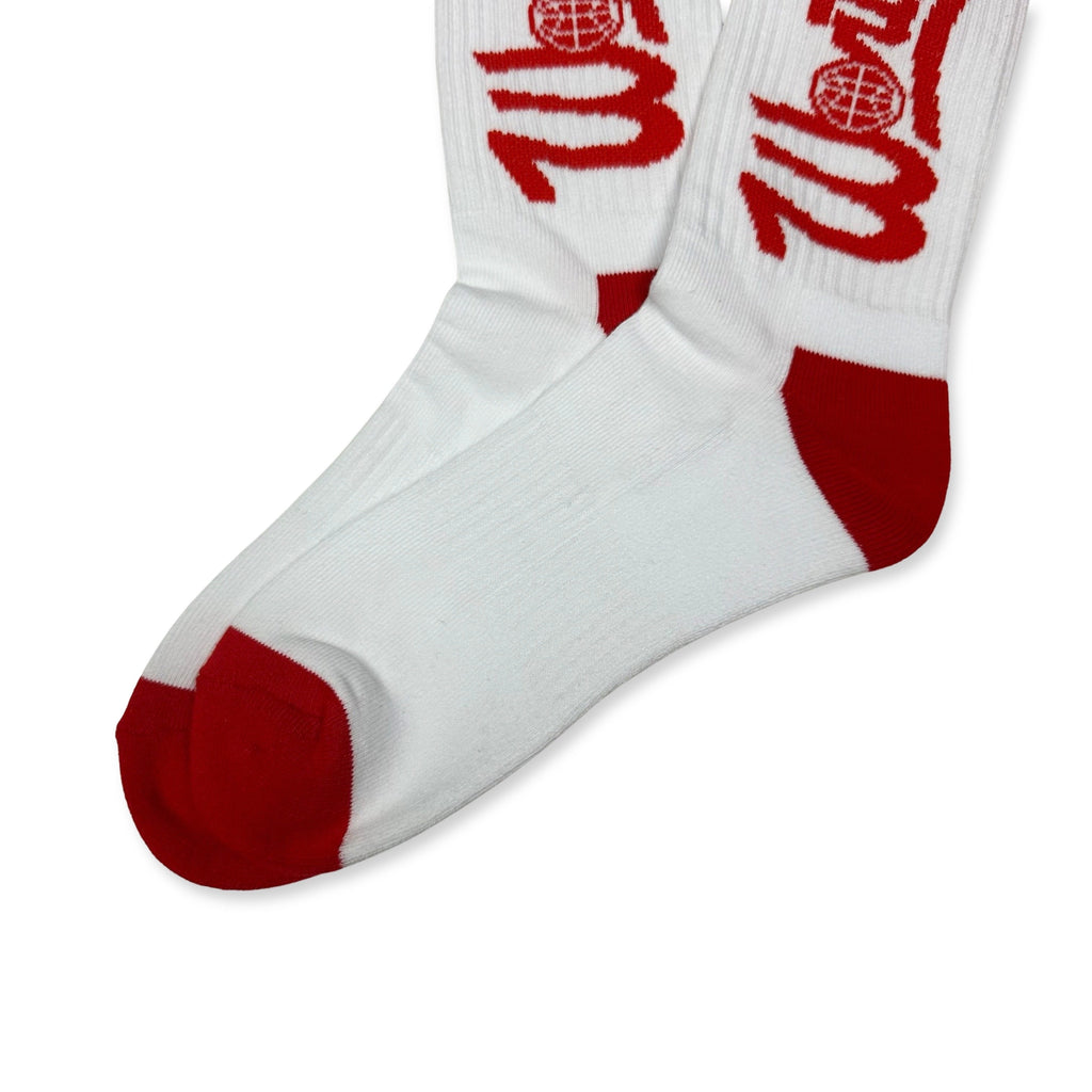 Worthy Socks White/Red