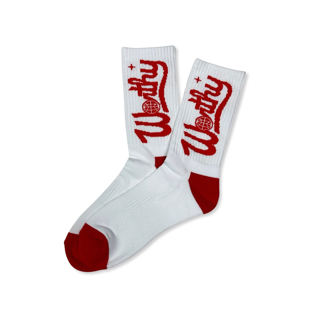 Worthy Socks White/Red