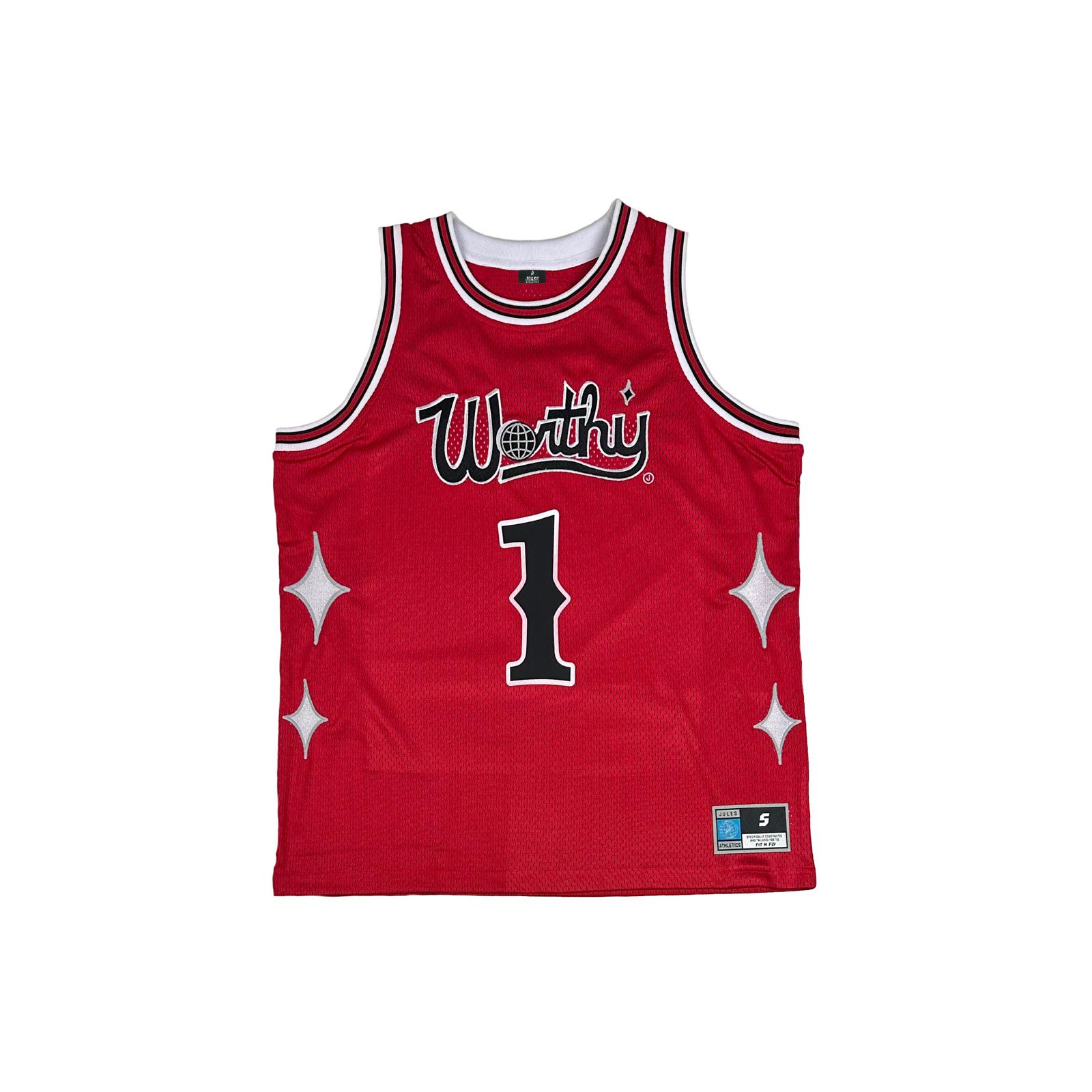 Worthy Mesh Basketball Jersey Red