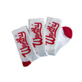 3 Pack Worthy Socks White/Red