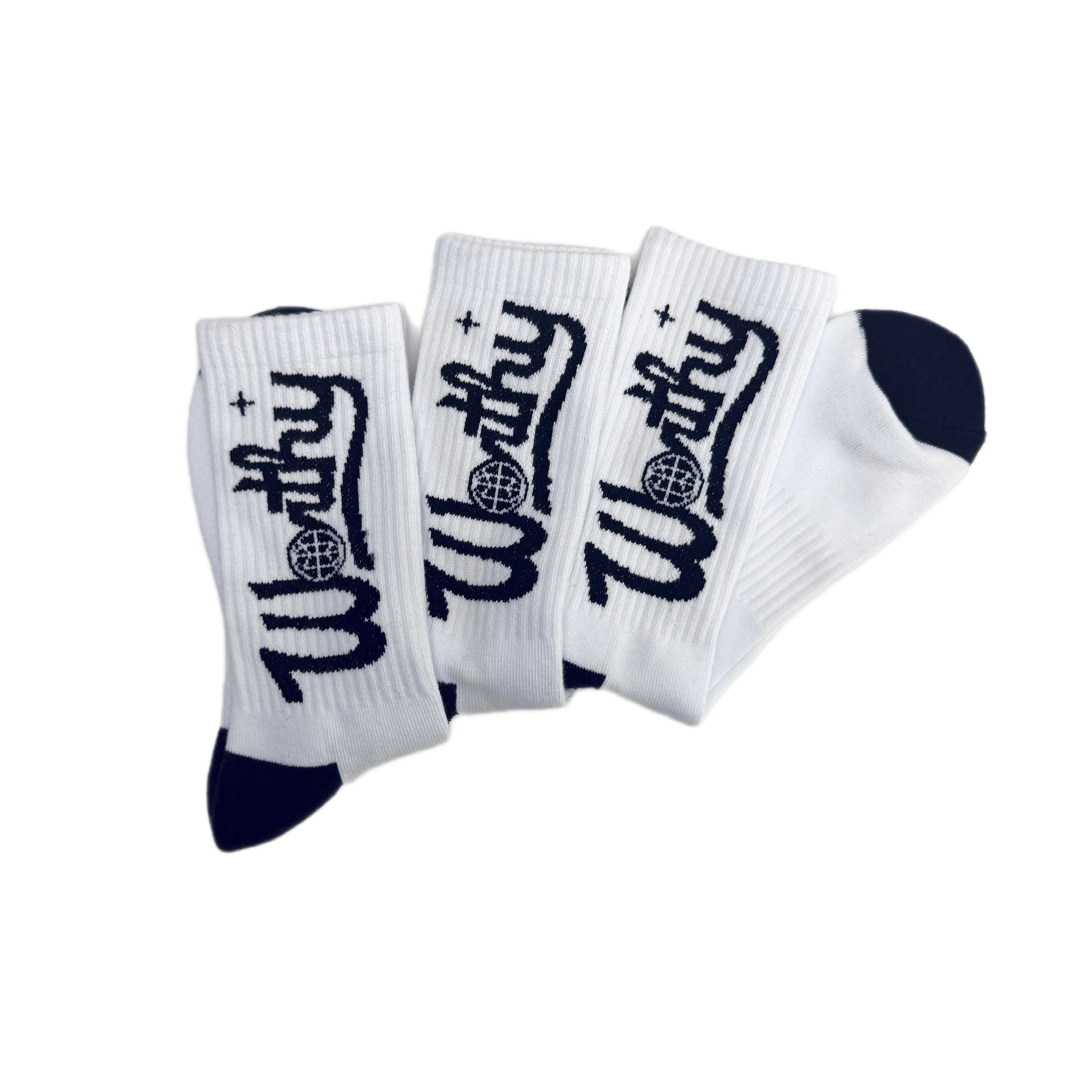 3 Pack Worthy Socks White/Black